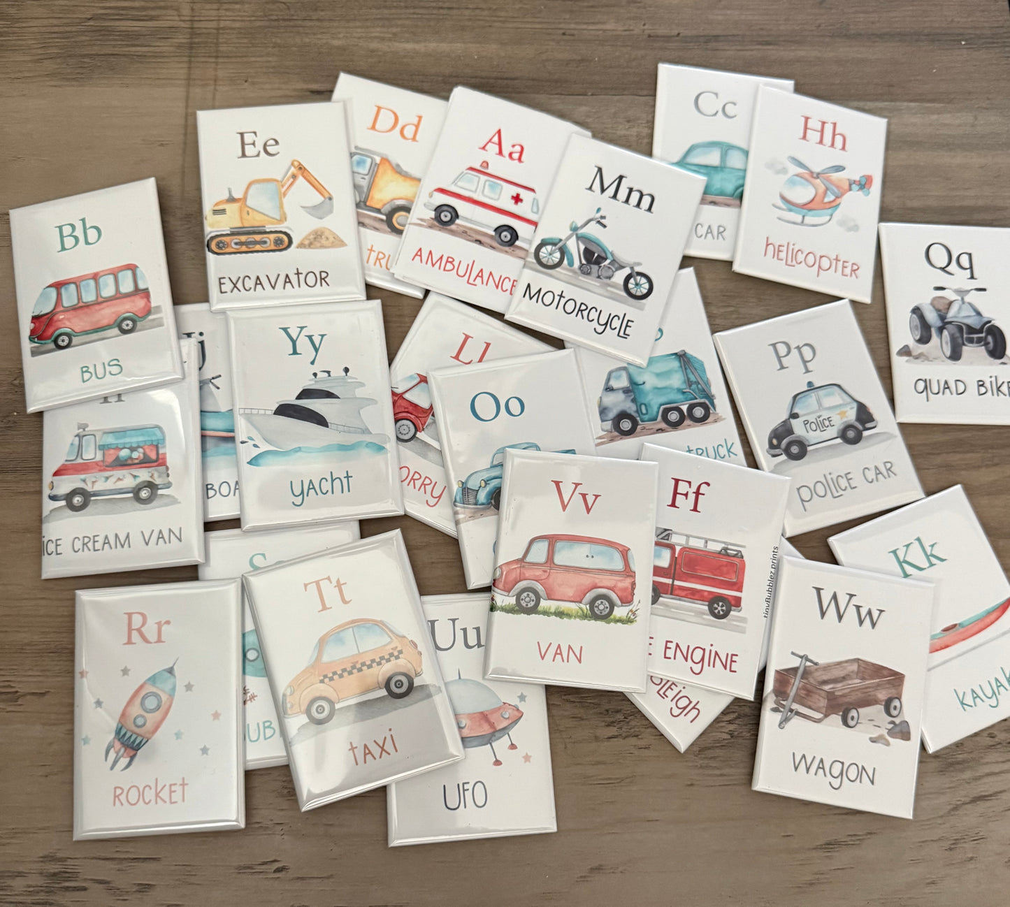 Alphabet Transportation Magnets