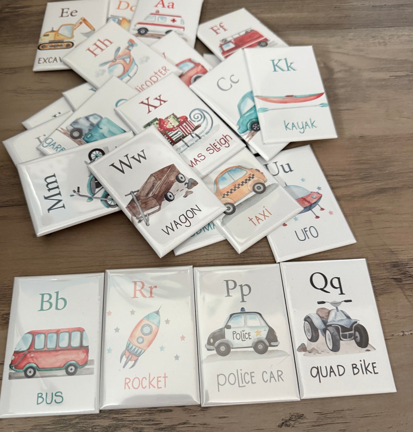 Alphabet Transportation Magnets