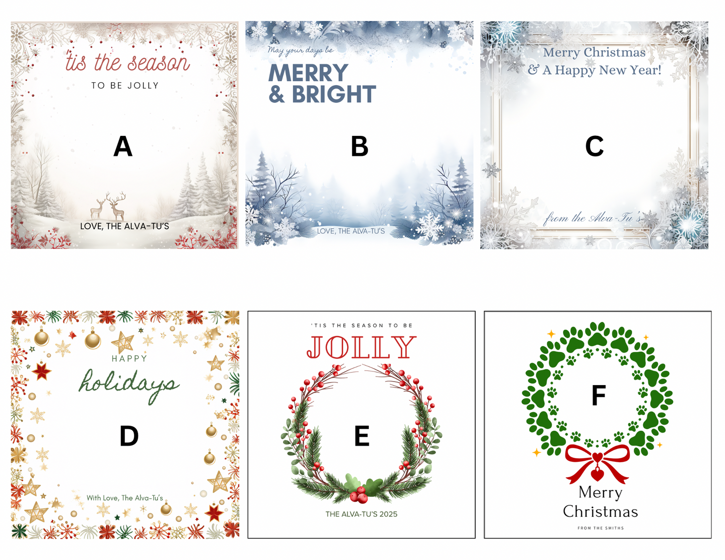 5"x5" Christmas Card Magnet