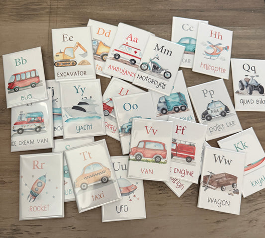 Alphabet Transportation Magnets