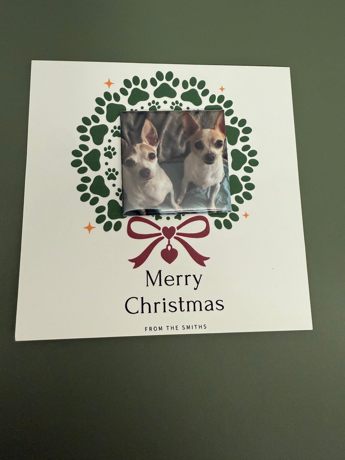 5"x5" Christmas Card Magnet