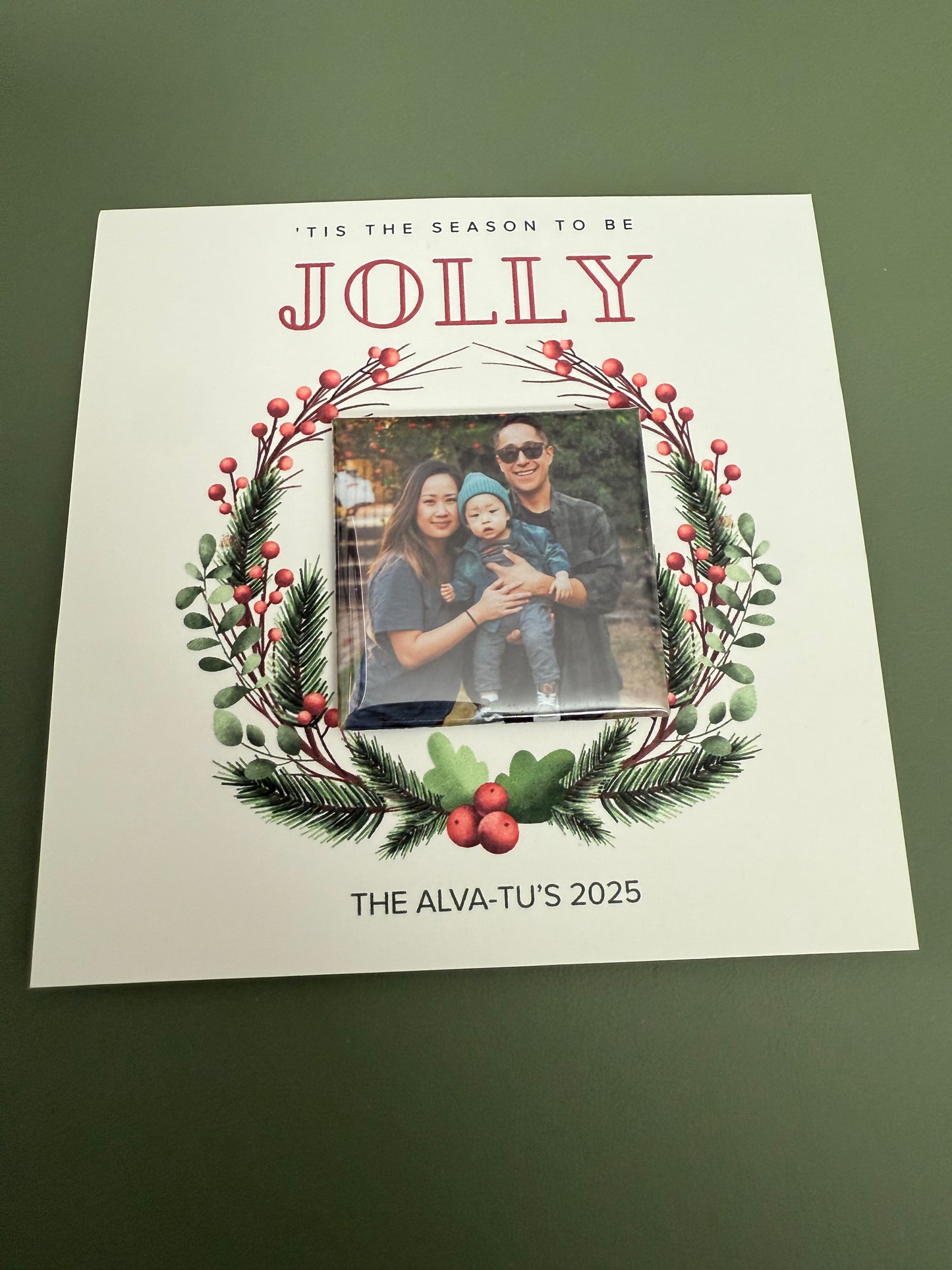 5"x5" Christmas Card Magnet
