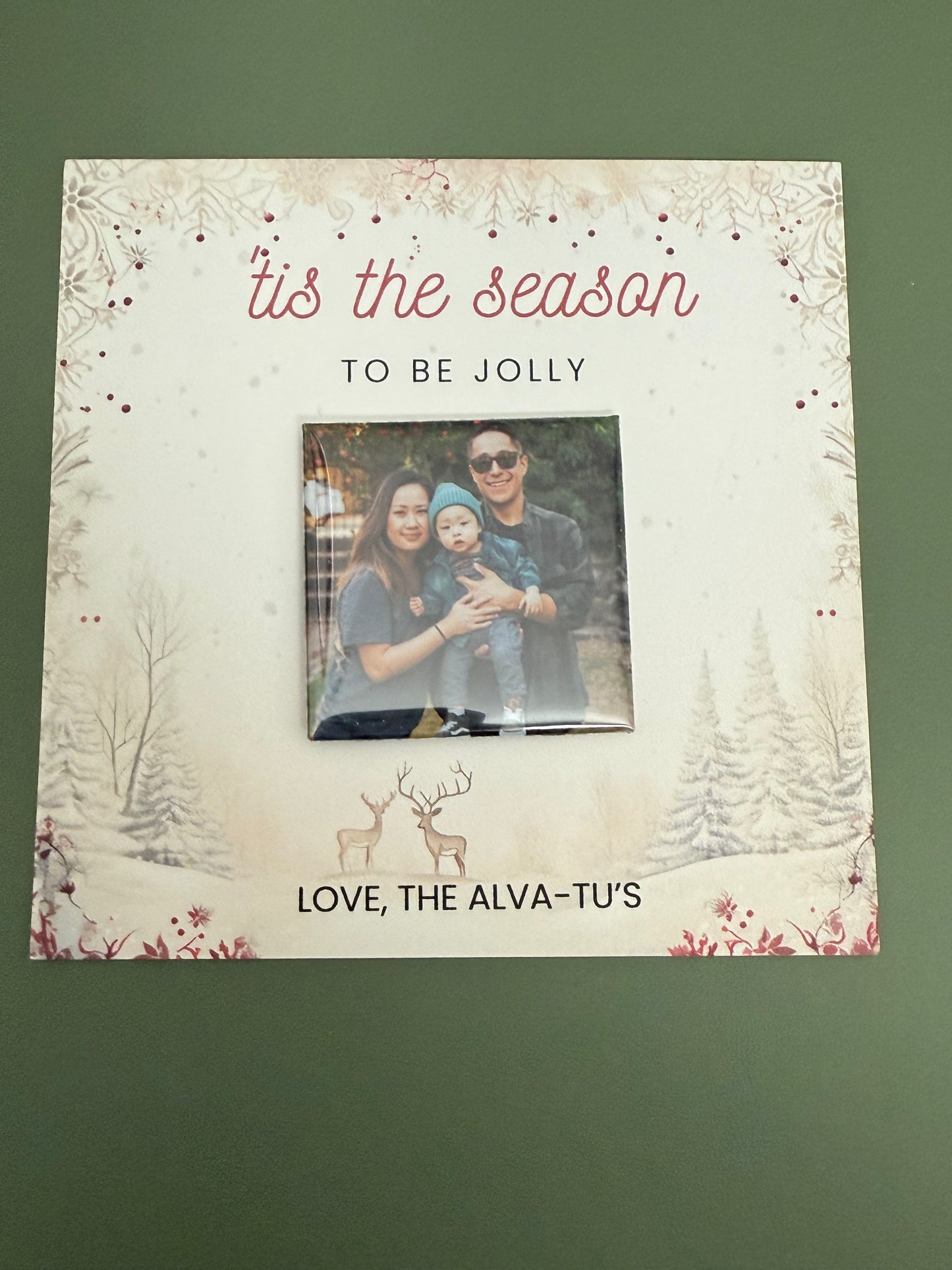 5"x5" Christmas Card Magnet