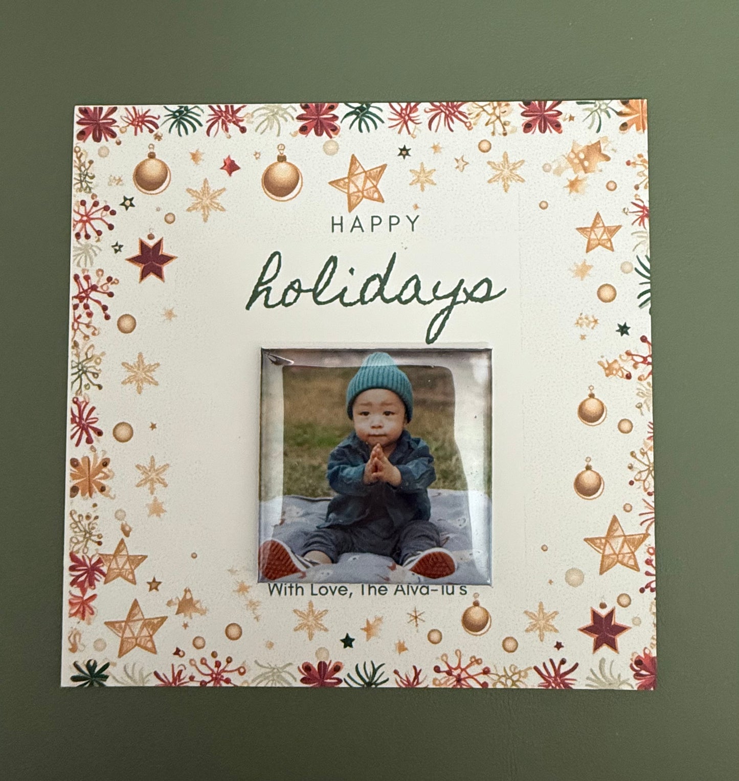 5"x5" Christmas Card Magnet