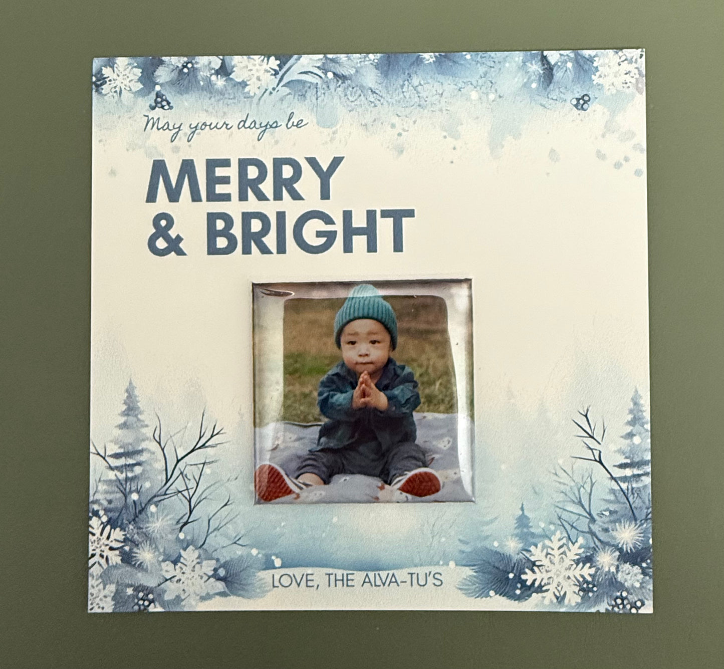 5"x5" Christmas Card Magnet